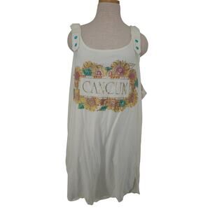Vintage Cancun Floral Sunflower Graphic Tank Top (One Size)